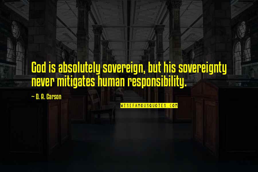Tabanero Quotes By D. A. Carson: God is absolutely sovereign, but his sovereignty never