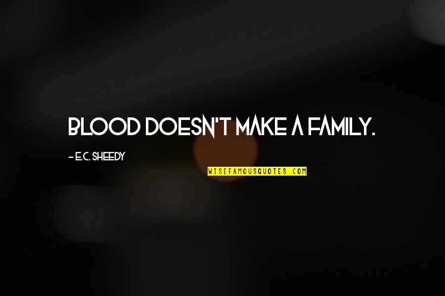 Tabire Quotes By E.C. Sheedy: Blood doesn't make a family.
