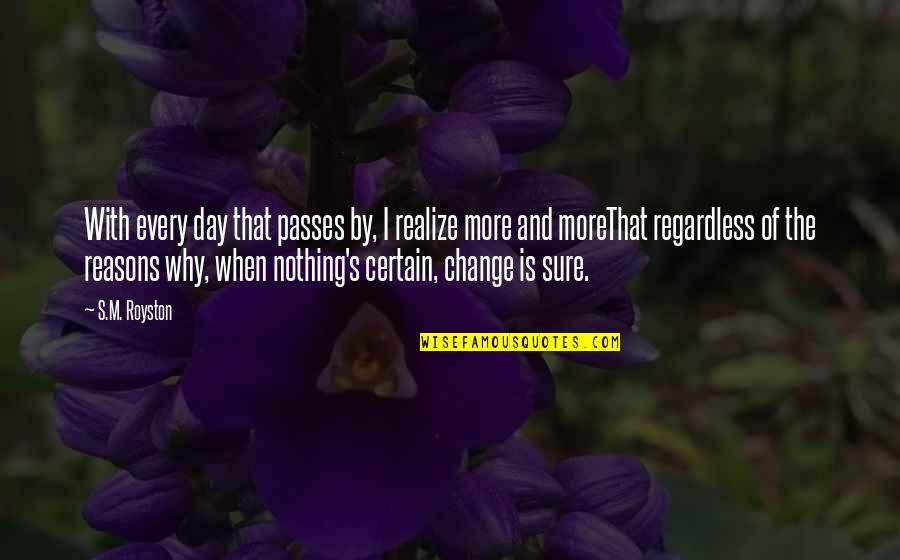 Tablers Mount Quotes By S.M. Royston: With every day that passes by, I realize Tablers Mount Quotes By S.M. Royston: With every day that passes by, I realize