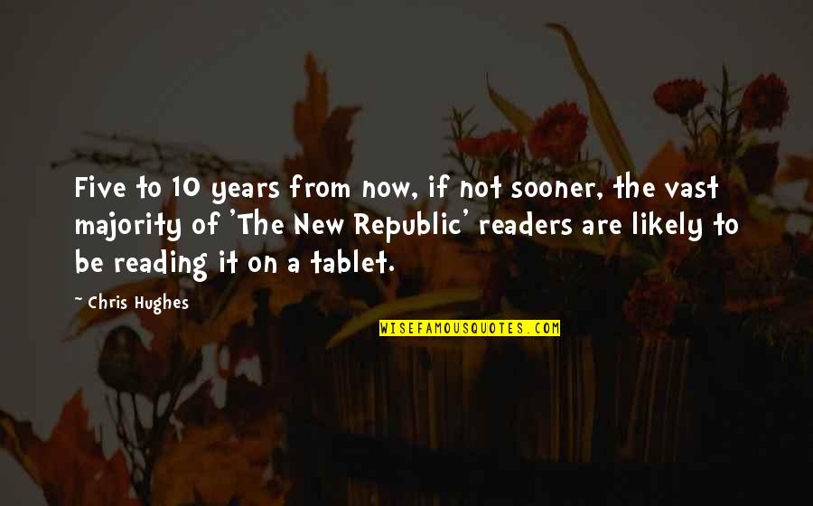 Tablet Quotes By Chris Hughes: Five to 10 years from now, if not