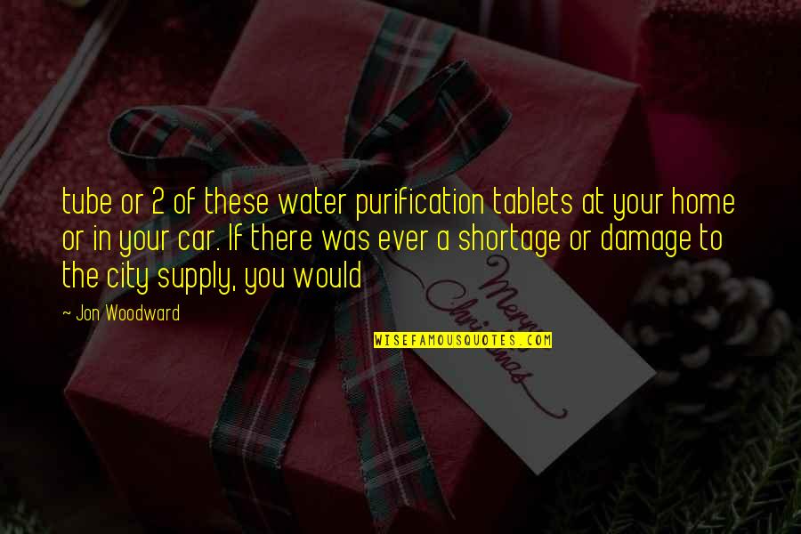 Tablets Quotes By Jon Woodward: tube or 2 of these water purification tablets