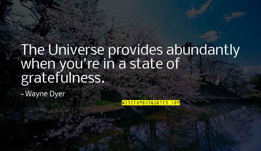 Tablighi Jamat Quotes By Wayne Dyer: The Universe provides abundantly when you're in a