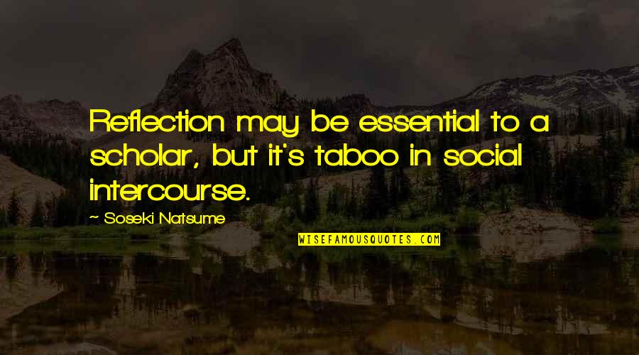 Taboo Quotes By Soseki Natsume: Reflection may be essential to a scholar, but