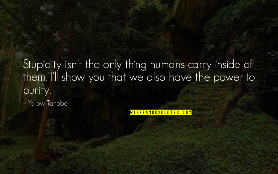 Tabrizi Rugs Quotes By Yellow Tanabe: Stupidity isn't the only thing humans carry inside