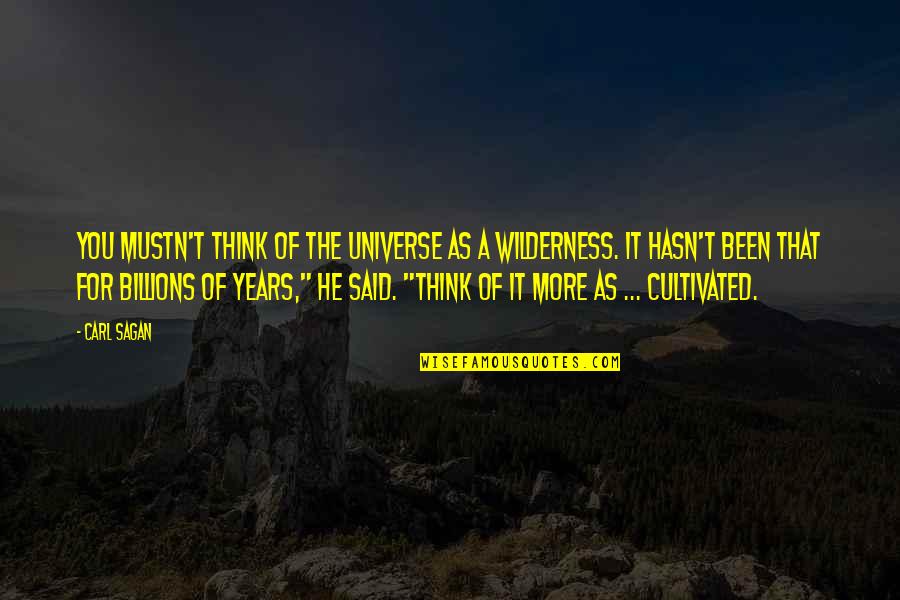 Taciturno En Quotes By Carl Sagan: You mustn't think of the Universe as a Taciturno En Quotes By Carl Sagan: You mustn't think of the Universe as a