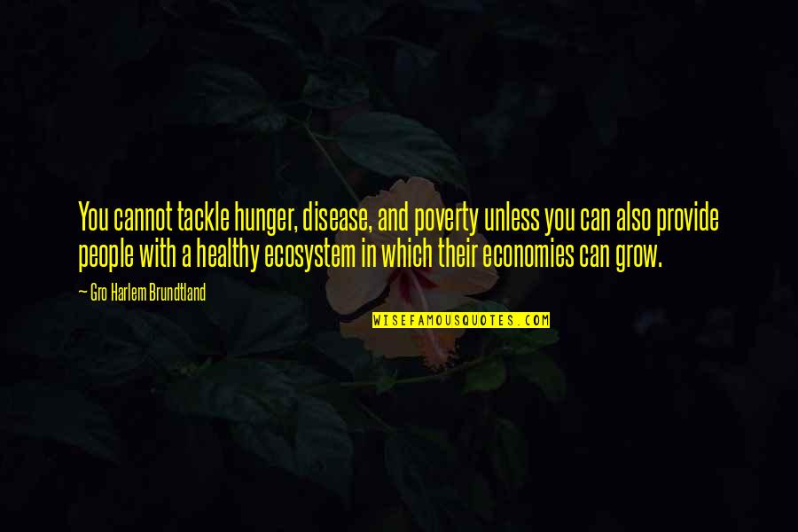 Tackle Quotes By Gro Harlem Brundtland: You cannot tackle hunger, disease, and poverty unless
