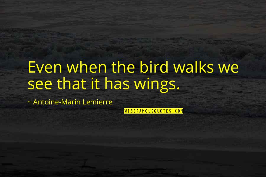 Tacky Motivational Quotes By Antoine-Marin Lemierre: Even when the bird walks we see that