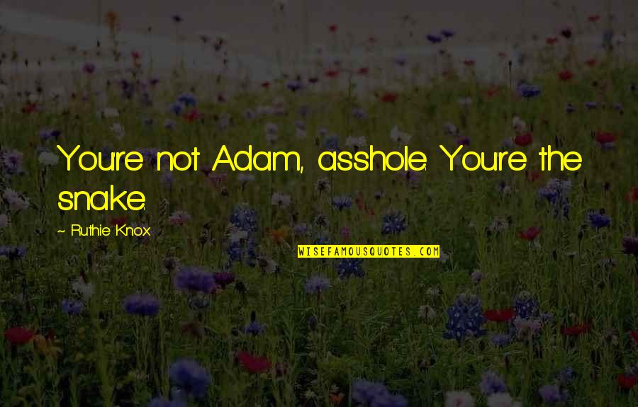 Tacuaches Quotes By Ruthie Knox: You're not Adam, asshole. You're the snake. Tacuaches Quotes By Ruthie Knox: You're not Adam, asshole. You're the snake.