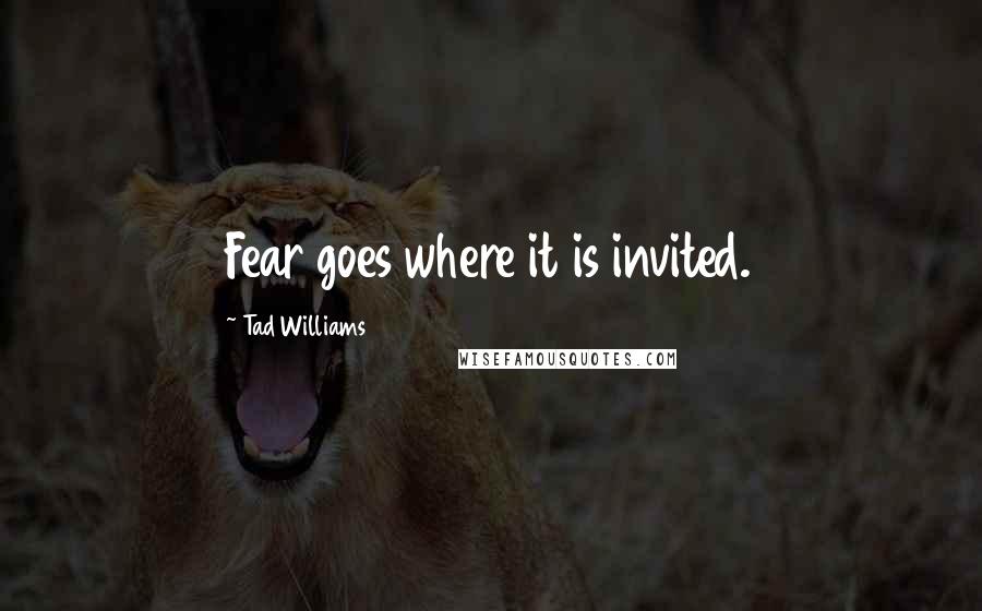 Tad Williams quotes: Fear goes where it is invited.