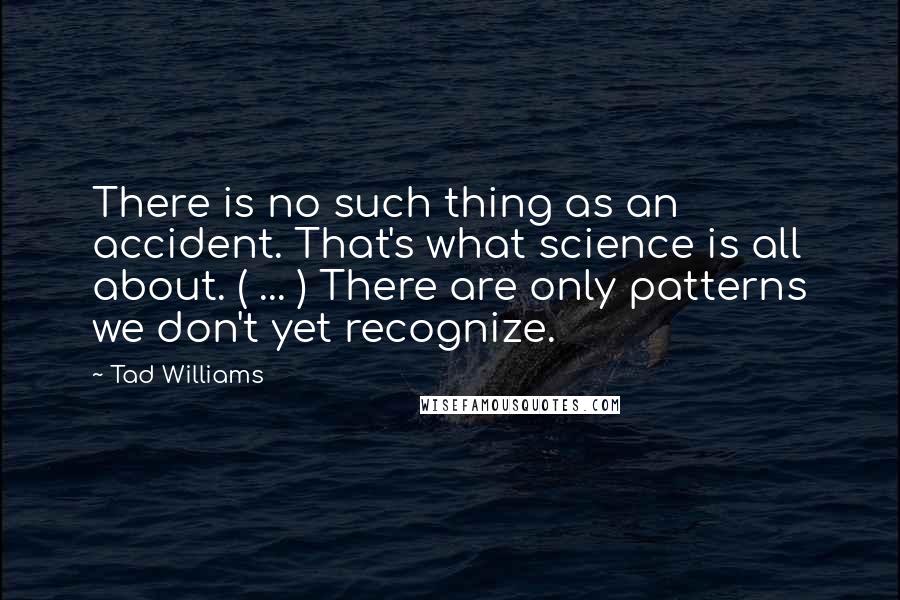 Tad Williams quotes: There is no such thing as an accident. That's what science is all about. ( ... ) There are only patterns we don't yet recognize.