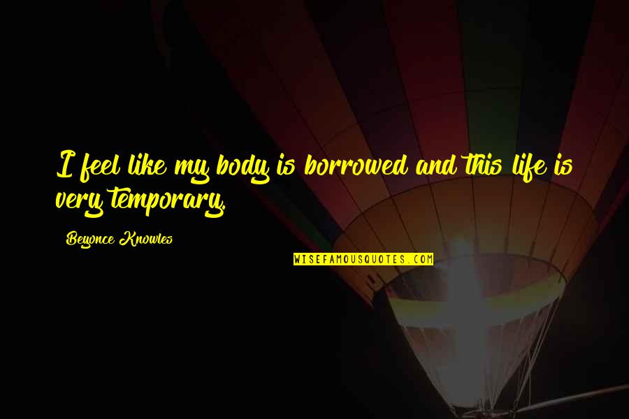 Tadahito Mochinaga Quotes By Beyonce Knowles: I feel like my body is borrowed and