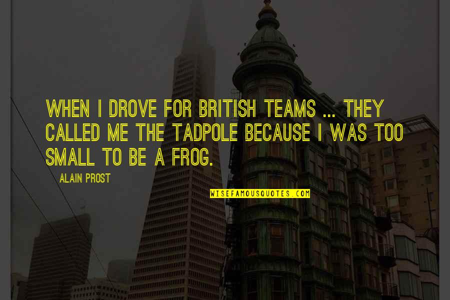 Tadpole Quotes By Alain Prost: When I drove for British teams ... they