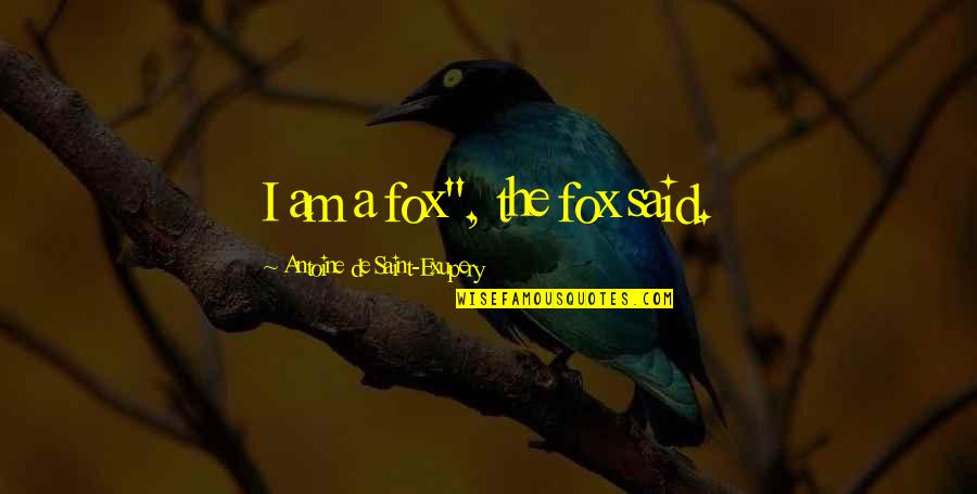 Tadu Quotes By Antoine De Saint-Exupery: I am a fox", the fox said.