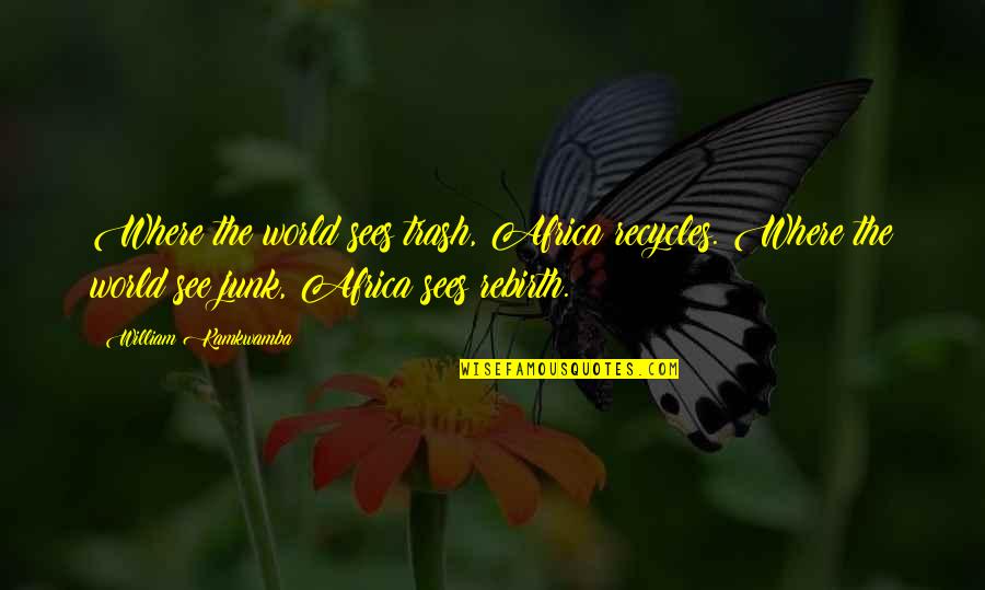 Taebooty Quotes By William Kamkwamba: Where the world sees trash, Africa recycles. Where
