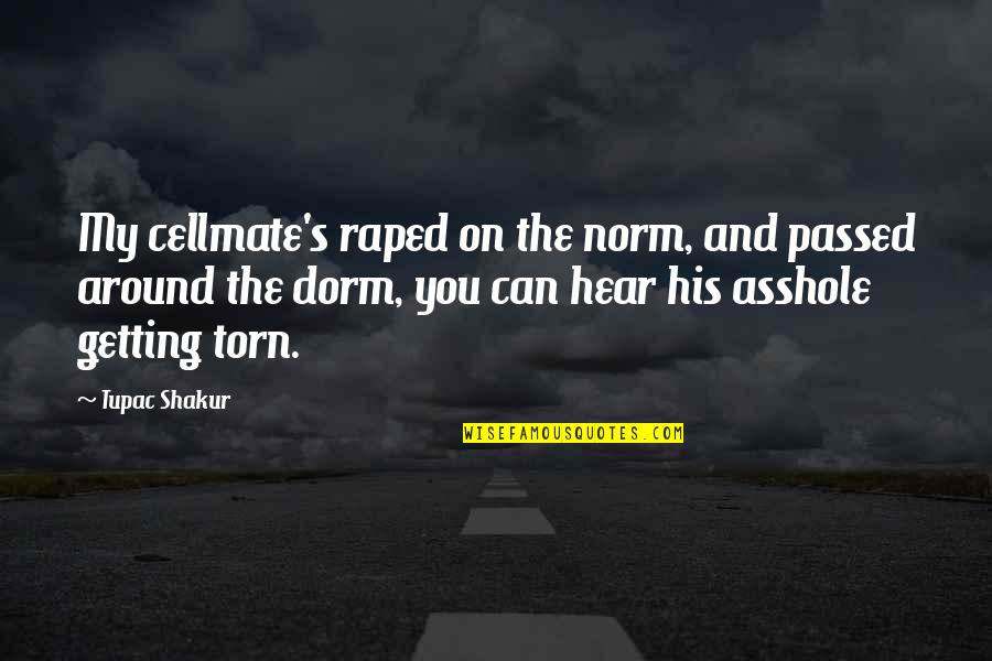Tafjord Fiber Quotes By Tupac Shakur: My cellmate's raped on the norm, and passed