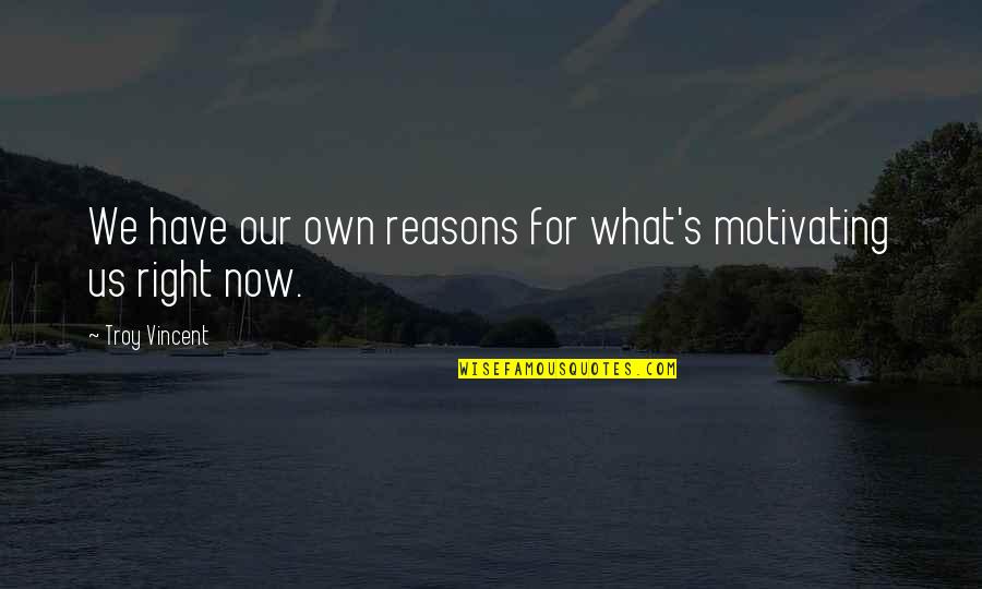 Tagesschau 20 Quotes By Troy Vincent: We have our own reasons for what's motivating