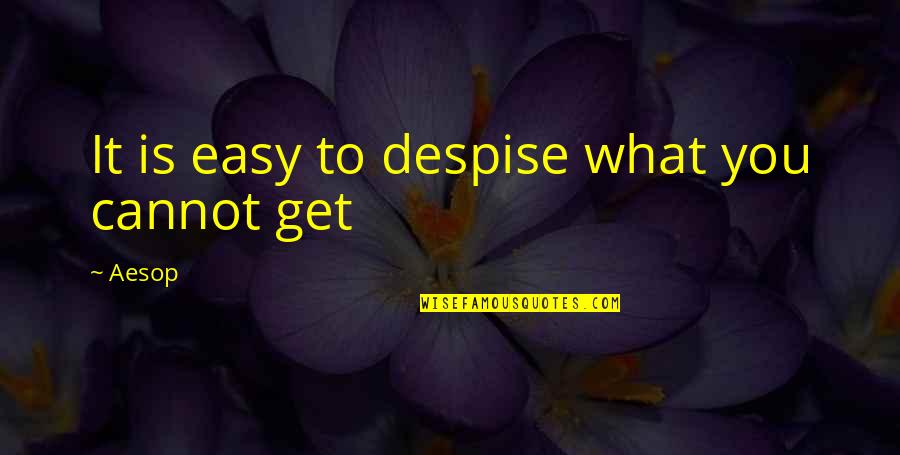 Taghavi Nasser Quotes By Aesop: It is easy to despise what you cannot