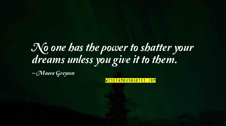 Taghaza Mansa Quotes By Maeve Greyson: No one has the power to shatter your