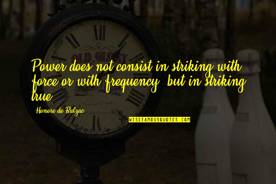 Taglione Quotes By Honore De Balzac: Power does not consist in striking with force Taglione Quotes By Honore De Balzac: Power does not consist in striking with force