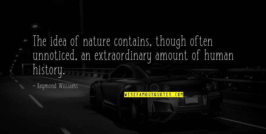 Tago Ng Relasyon Quotes By Raymond Williams: The idea of nature contains, though often unnoticed,