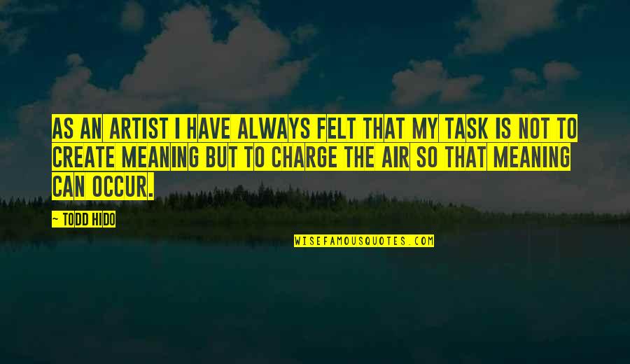 Taheri Exchange Quotes By Todd Hido: As an artist I have always felt that