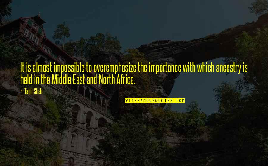 Tahir Quotes By Tahir Shah: It is almost impossible to overemphasize the importance Tahir Quotes By Tahir Shah: It is almost impossible to overemphasize the importance