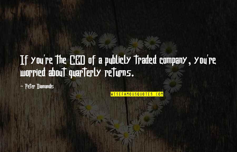 Tahliye Nedir Quotes By Peter Diamandis: If you're the CEO of a publicly traded