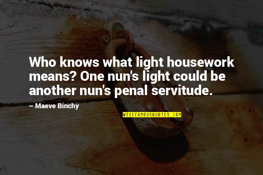 Taiesha Lewis Quotes By Maeve Binchy: Who knows what light housework means? One nun's Taiesha Lewis Quotes By Maeve Binchy: Who knows what light housework means? One nun's