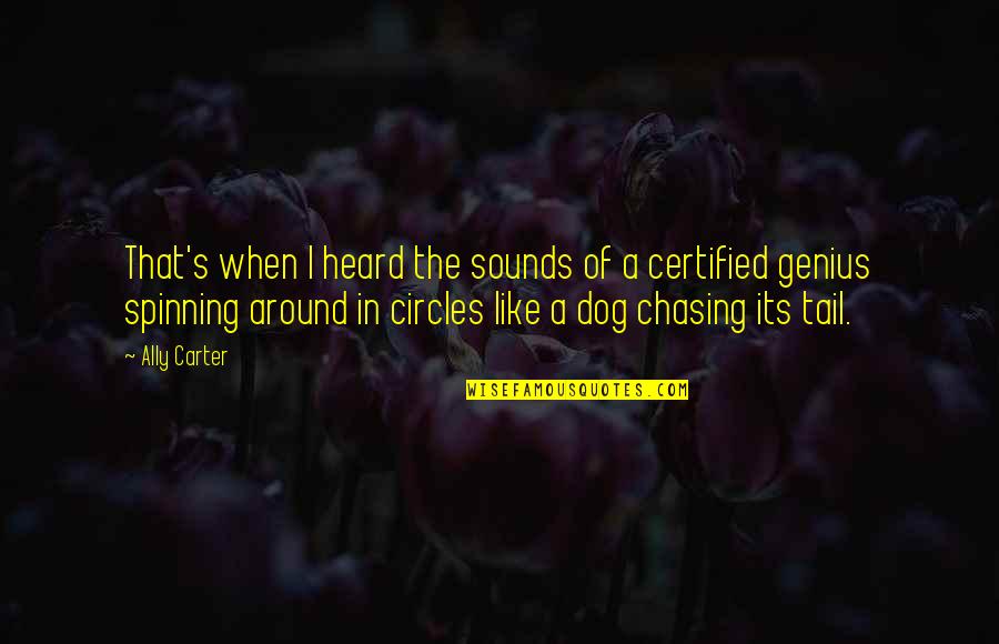 Tail Spinning Quotes By Ally Carter: That's when I heard the sounds of a Tail Spinning Quotes By Ally Carter: That's when I heard the sounds of a