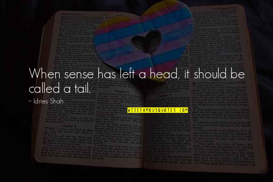 Tail'd Quotes By Idries Shah: When sense has left a head, it should