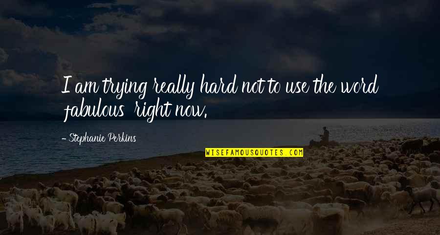 Tailgated Waist Quotes By Stephanie Perkins: I am trying really hard not to use Tailgated Waist Quotes By Stephanie Perkins: I am trying really hard not to use