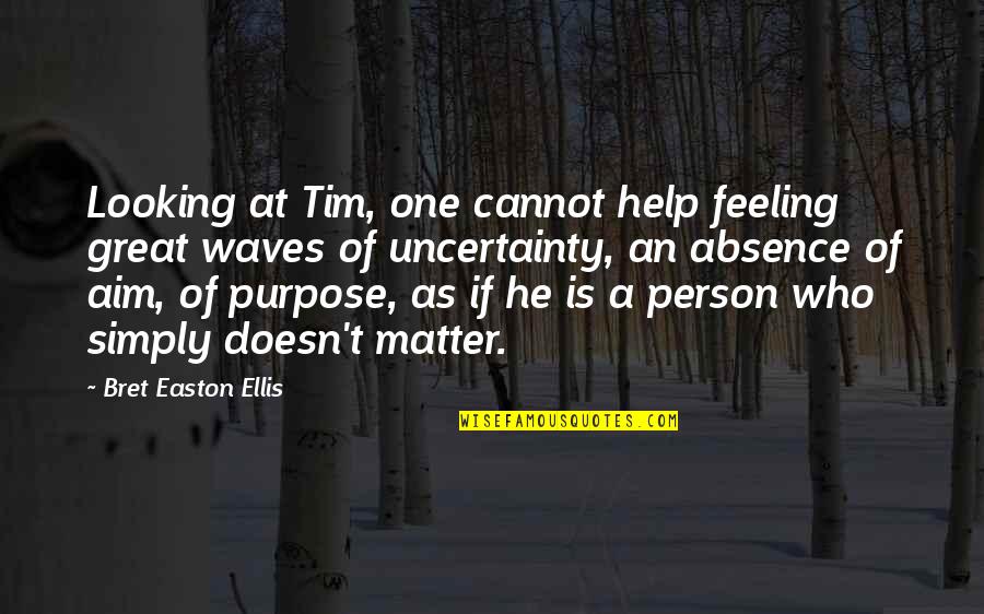 T'aim Quotes By Bret Easton Ellis: Looking at Tim, one cannot help feeling great