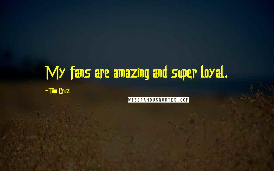 Taio Cruz quotes: My fans are amazing and super loyal.