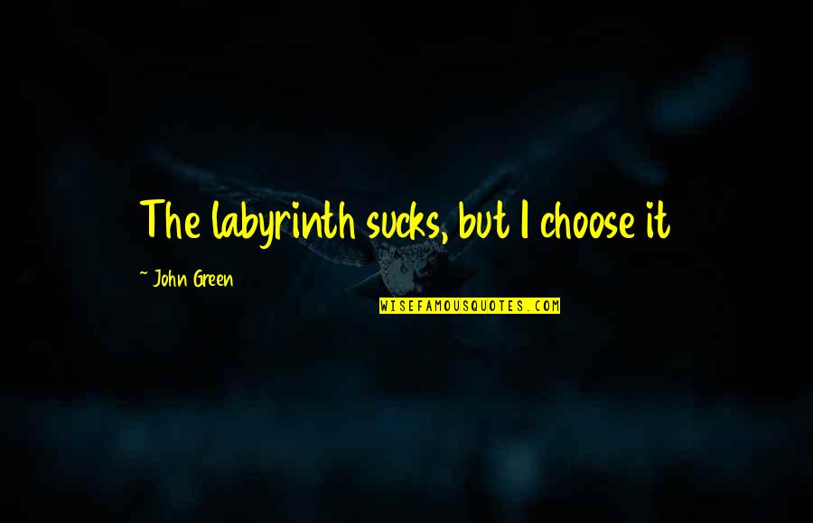 Taistelulaiva Quotes By John Green: The labyrinth sucks, but I choose it Taistelulaiva Quotes By John Green: The labyrinth sucks, but I choose it