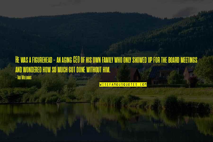 Takafumi Iwasaki Quotes By Tad Williams: He was a figurehead - an aging CEO Takafumi Iwasaki Quotes By Tad Williams: He was a figurehead - an aging CEO