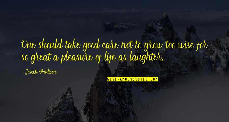 Take A Life Quotes By Joseph Addison: One should take good care not to grow