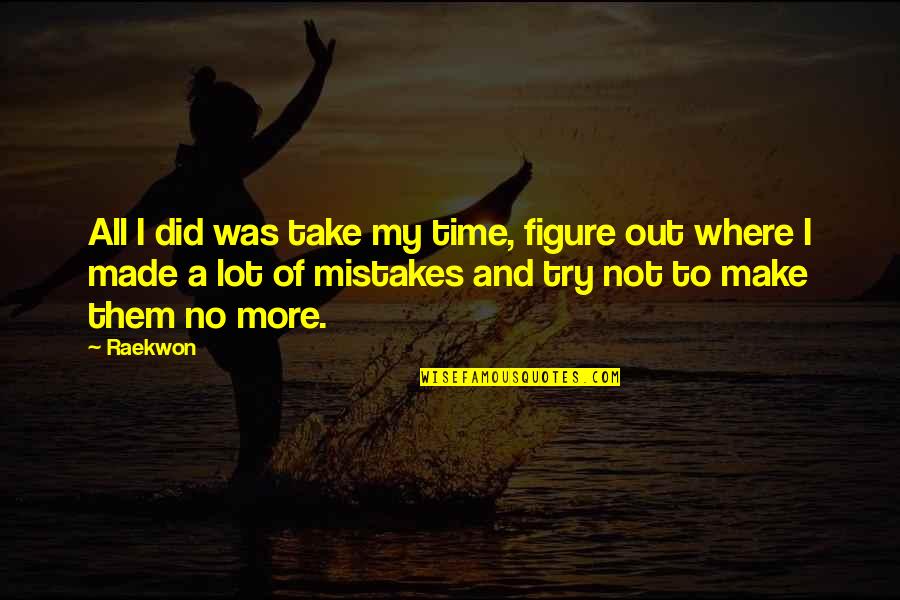 Take A Time Out Quotes By Raekwon: All I did was take my time, figure