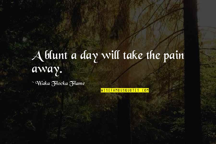 Take Away Pain Quotes By Waka Flocka Flame: A blunt a day will take the pain