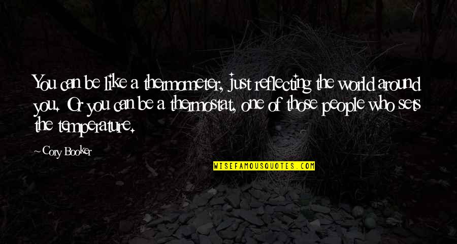 Take Care Till We Meet Again Quotes By Cory Booker: You can be like a thermometer, just reflecting