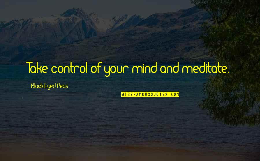 Take Control Of Your Mind Quotes By Black Eyed Peas: Take control of your mind and meditate.