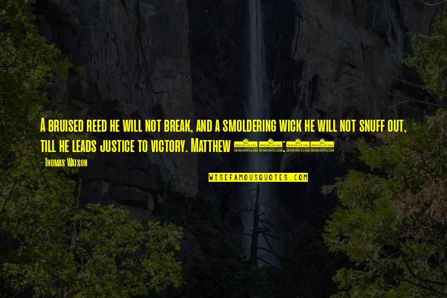 Take Health For Granted Quotes By Thomas Watson: A bruised reed he will not break, and Take Health For Granted Quotes By Thomas Watson: A bruised reed he will not break, and