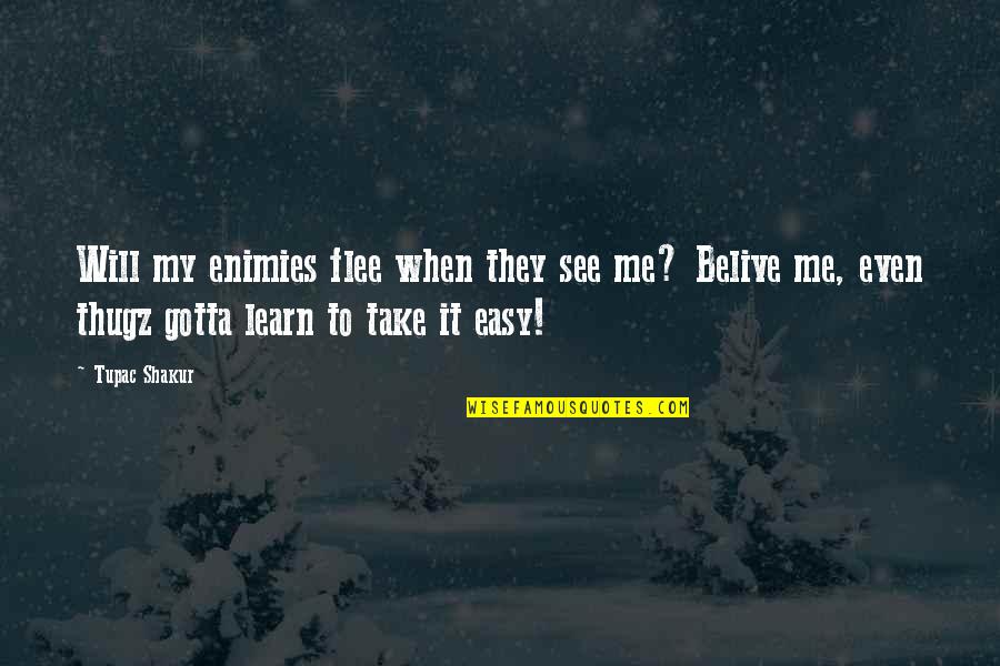 Take It Easy Quotes By Tupac Shakur: Will my enimies flee when they see me?