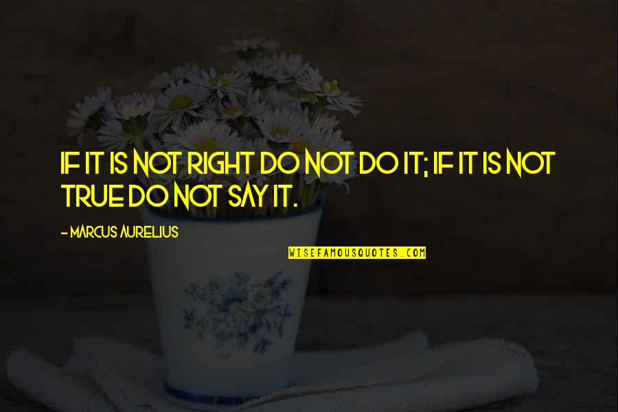 Take It In Your Stride Quotes By Marcus Aurelius: If it is not right do not do