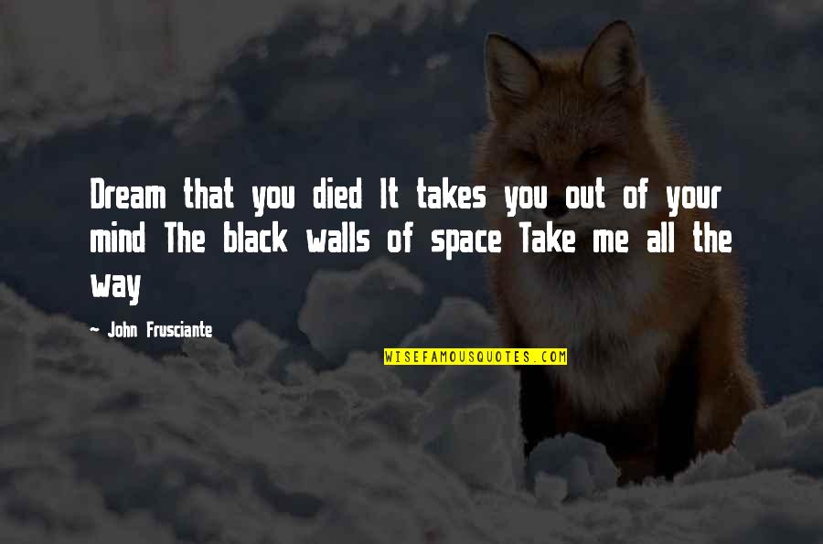 Take Me Out Quotes By John Frusciante: Dream that you died It takes you out