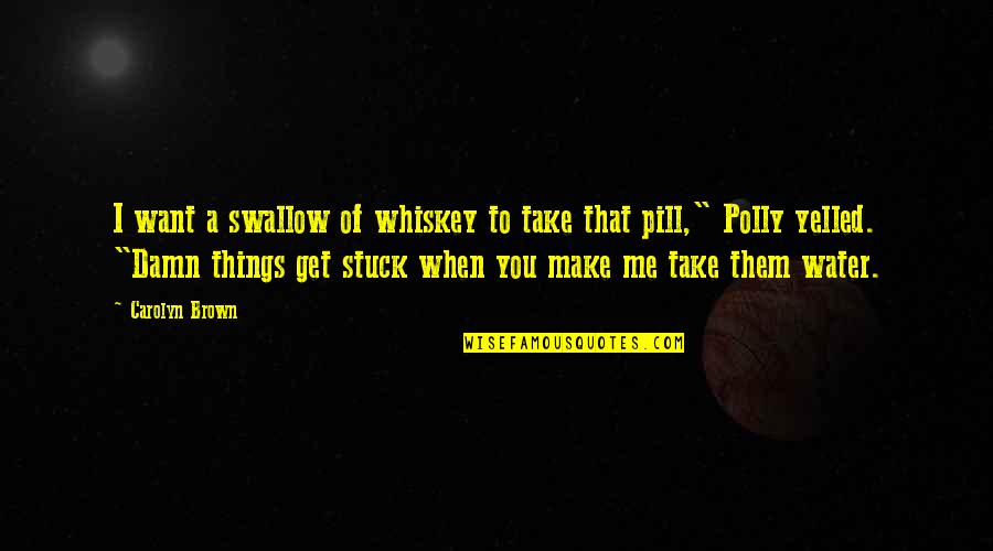 Take Me To The Water Quotes By Carolyn Brown: I want a swallow of whiskey to take
