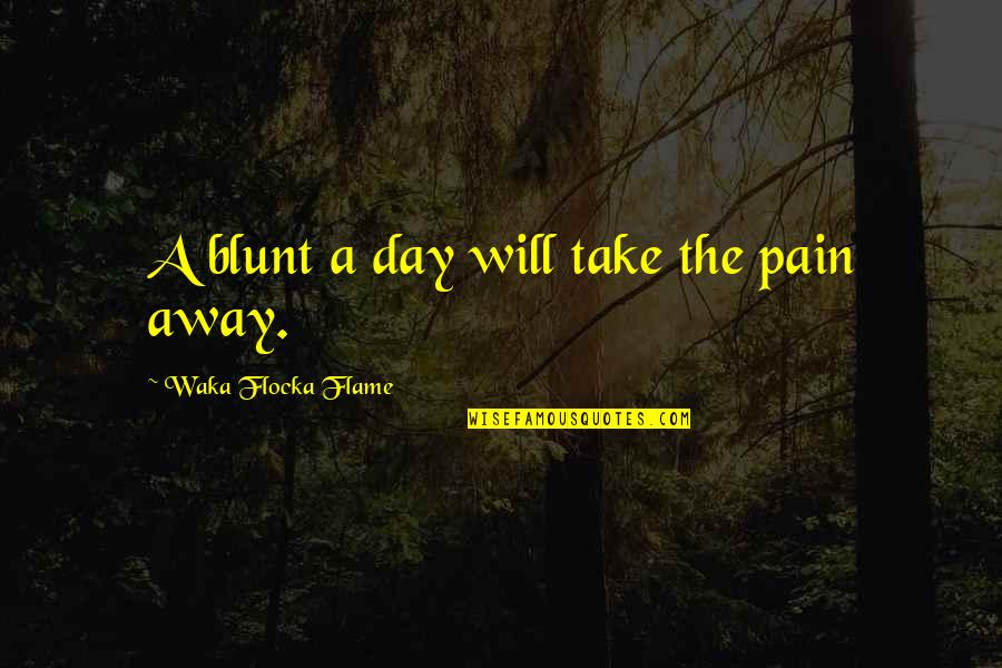 Take My Pain Away Quotes By Waka Flocka Flame: A blunt a day will take the pain