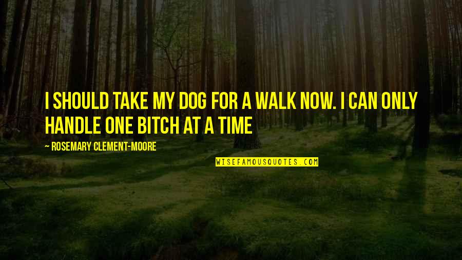 Take My Time Quotes By Rosemary Clement-Moore: I should take my dog for a walk
