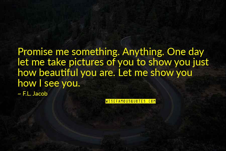 Take Pictures Quotes By F.L. Jacob: Promise me something. Anything. One day let me Take Pictures Quotes By F.L. Jacob: Promise me something. Anything. One day let me