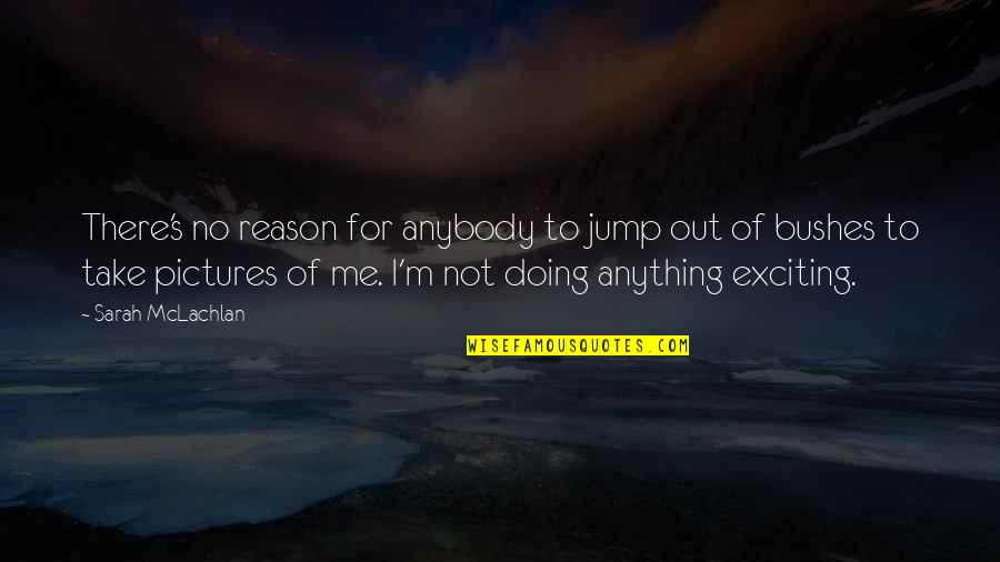 Take Pictures Quotes By Sarah McLachlan: There's no reason for anybody to jump out Take Pictures Quotes By Sarah McLachlan: There's no reason for anybody to jump out