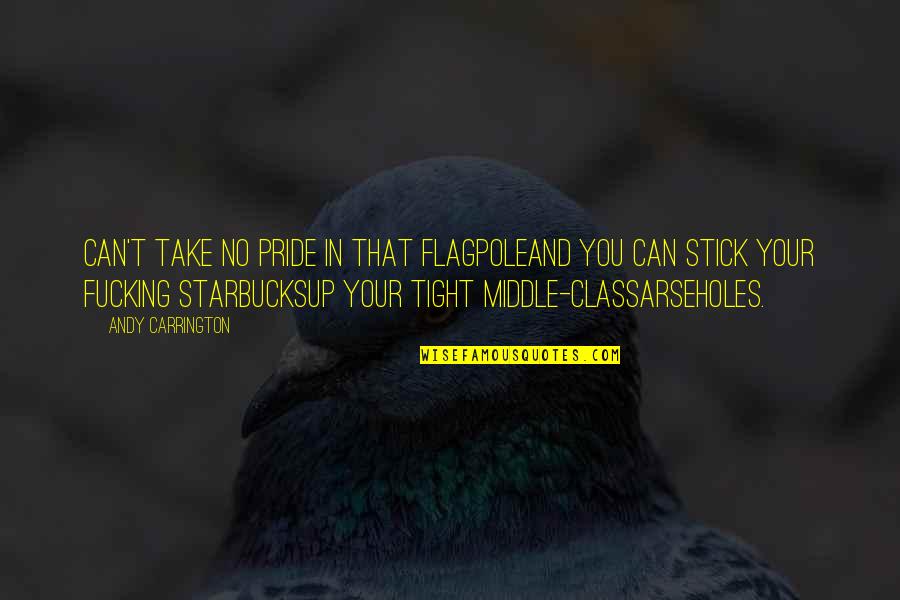 Take Pride In Quotes By Andy Carrington: Can't take no pride in that flagpoleand you Take Pride In Quotes By Andy Carrington: Can't take no pride in that flagpoleand you